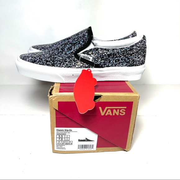 Vans Classic Slip On Sneakers Women’s Black/Purple Glitter Party Size 7 - Picture 11 of 12